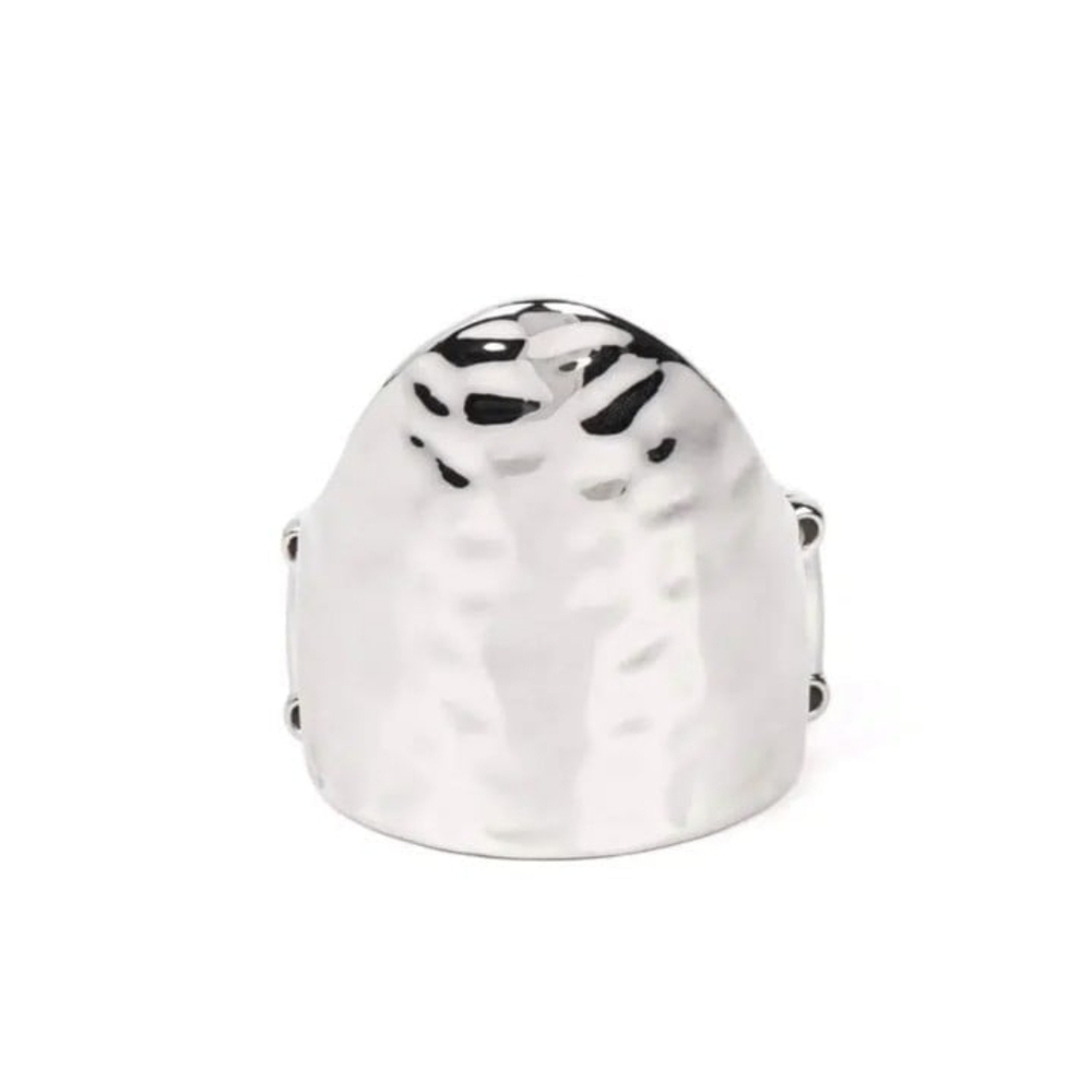 Basic Instincts Silver Ring Unique Paparazzi Shimmering Silver Statement Ring